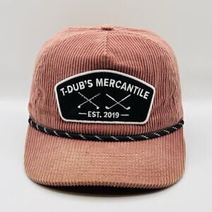 Corduroy Golf Hat Cap SnapBack Mauve Pink Rope Mercantile Florida Patch